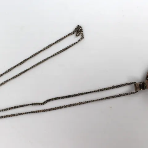 Silver Blue Stone Pendant Necklace
