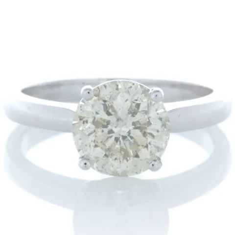 18ct White Gold Single Stone Rex Set Diamond Ring 2.29 Carats
