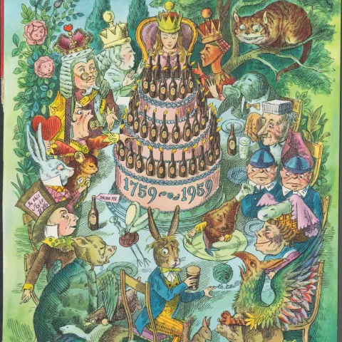 64 Years Old Alice In Wonderland Guinness Print "Birthday Party”