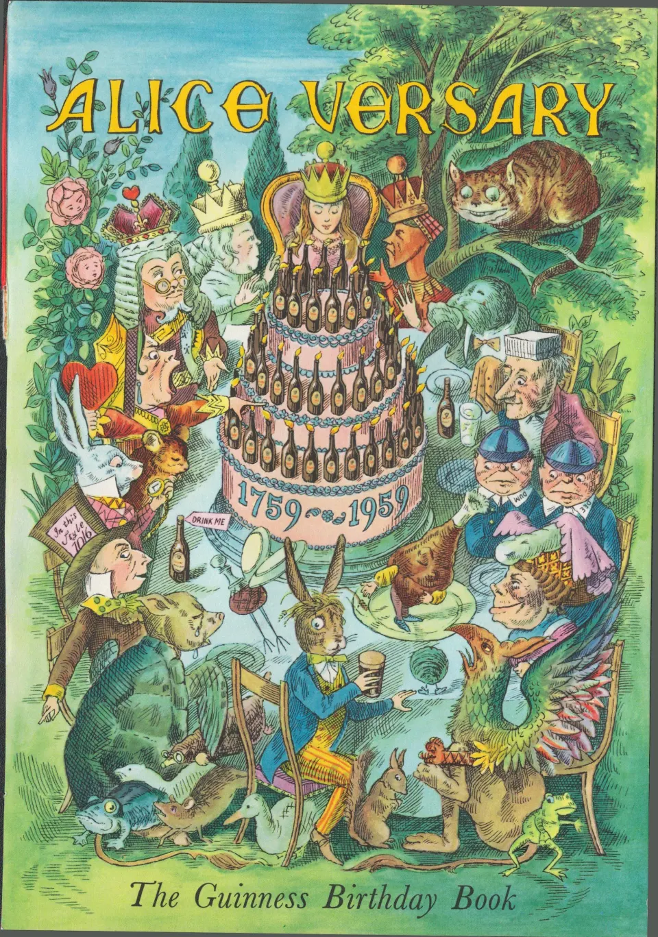 64 Years Old Alice In Wonderland Guinness Print "Birthday Party”