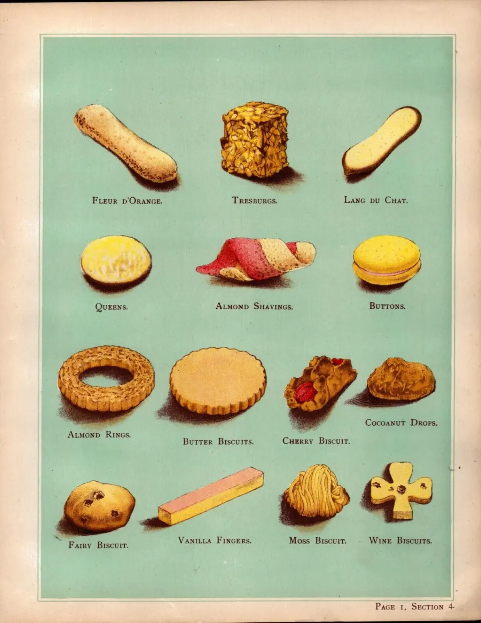 Biscuit Selection T. Percy Lewis A.G Bromley Antique Chromolithograph Print