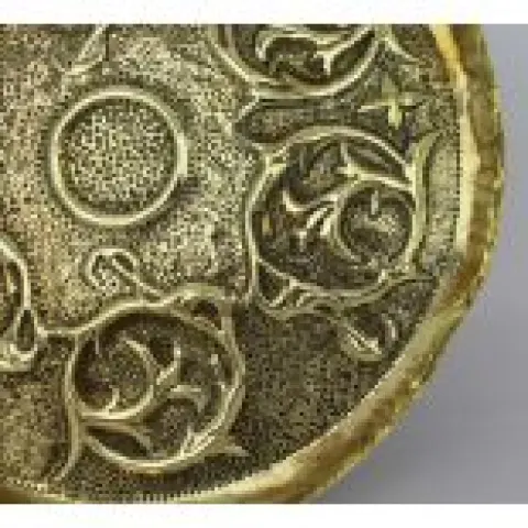 Antique Arts & Crafts Repoussé Brass Tray