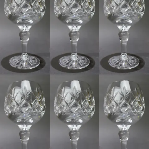 Set of 6 Tudor Crystal "Beaufort" Wine Glasses