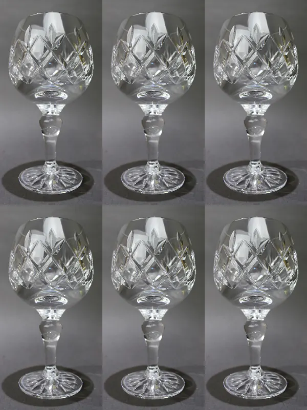 Set of 6 Tudor Crystal "Beaufort" Wine Glasses