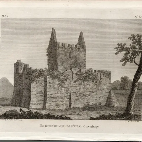 Birmingham Castle Athenry Co Galway Rare 1791 Francis Grose Antique.