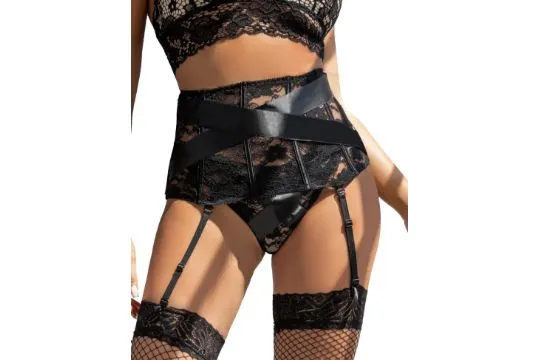 21 x Black Basque and Suspender & Garters Lb32