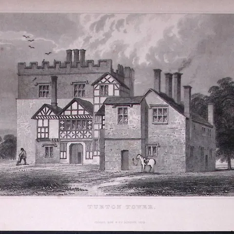 Bolton Turton Tower Antique 195 Years-Old Steel-Engraving-25