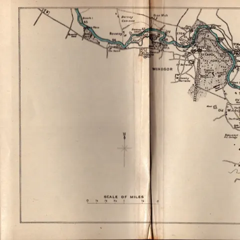 Salters Guide To The Thames No 7 Antique Coloured George V Map.