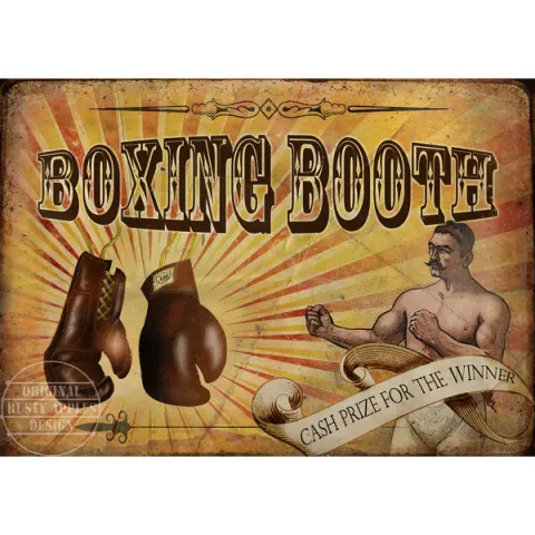 Boxing Booth Fairground Large Metal Wall Art