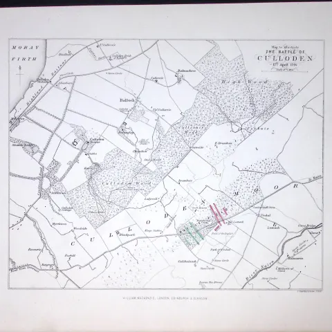 The Battlefield of Culloden Scotland Victorian Antique 152 Years-Old Detailed Print-4