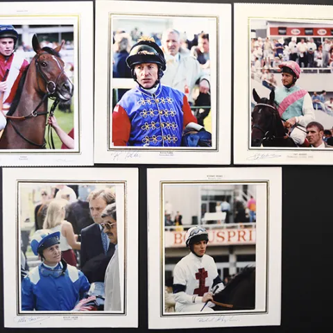 Horse racing photographs of Championship winning Jockeys.