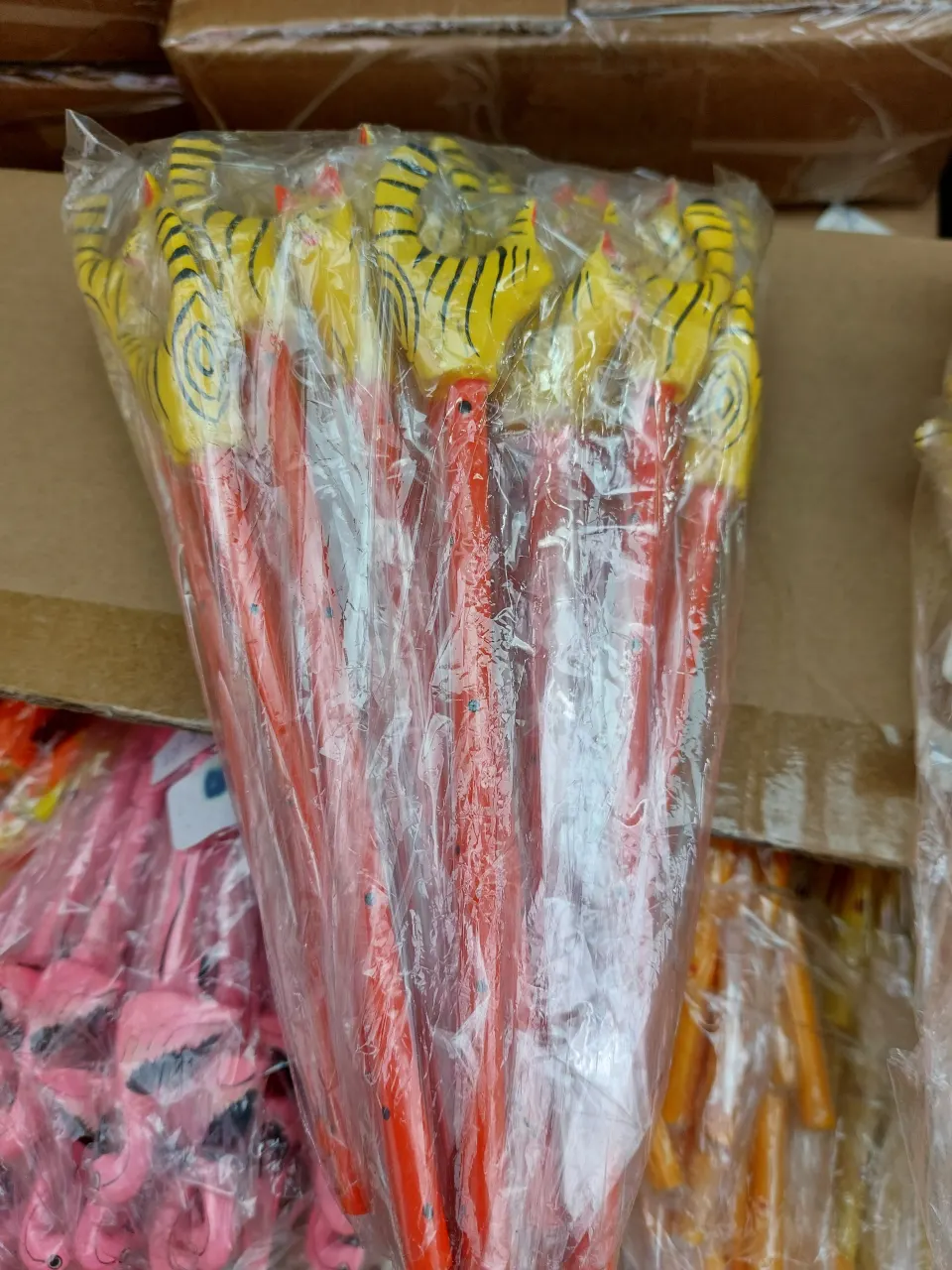 20 Wooden Pencils With Animal Heads. Selection of Various Designs