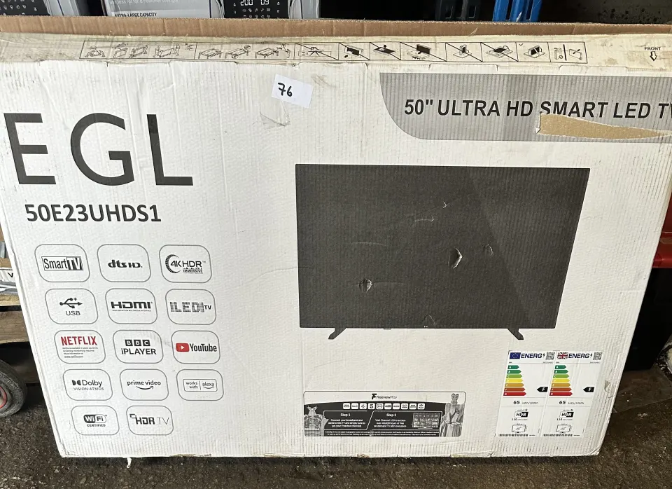EGL 50" ULTRA HD SMART LED TV. RRP £300 - GRADE U