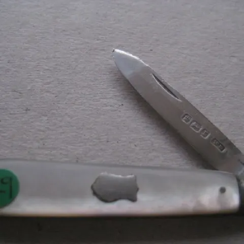 Edwardian Mother of Pearl Hafted Silver Bladed Folding Fruit Knife