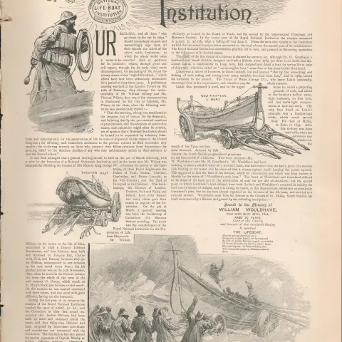 RNLI 4-Page Victorian 1888 Antique Supplement