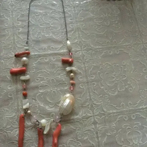 Djurdja Watson London Vintage Necklace Coral, Pearls, Shell - Unique