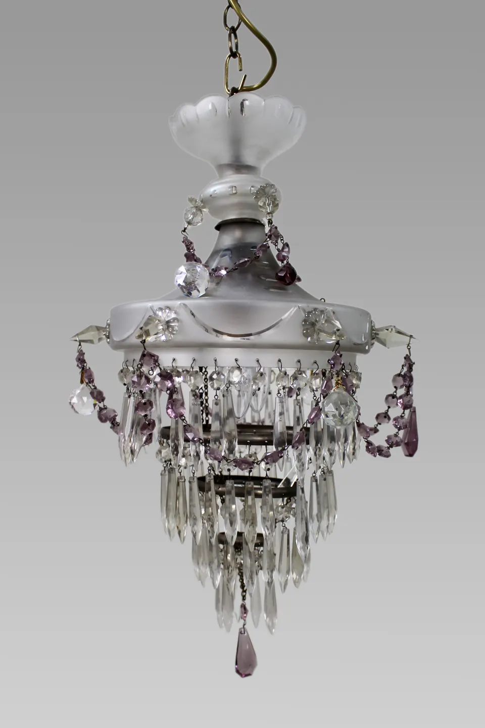 Vintage Crystal Amethyst Chandelier