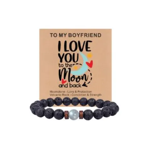 27 x Boyfriend, Grandson & Grandpa Moonstone Bracelets Lb1a sku-3790
