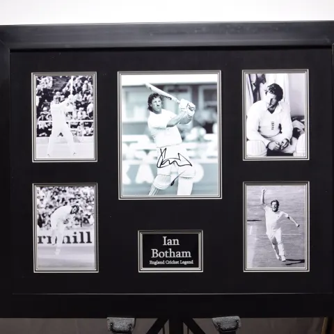 IAN BOTHAM framed original signature presentation