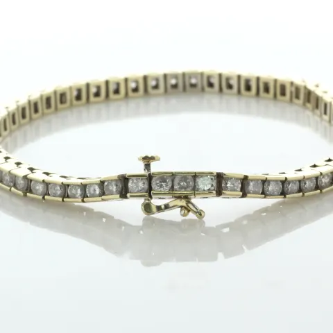 14ct yellow Gold Tennis Diamond Box Link Bracelet 5.00 Carats