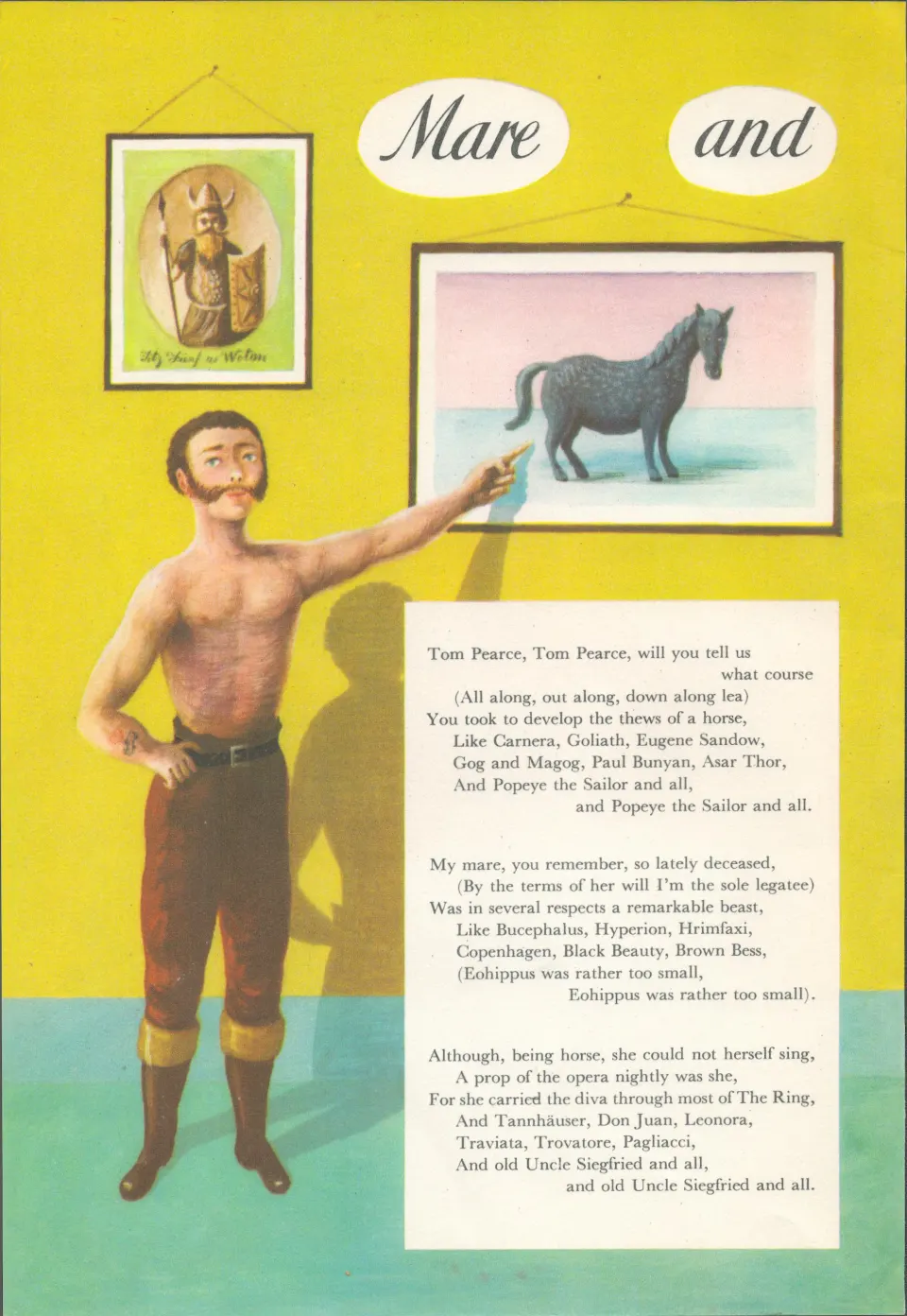 Double Sided Guinness Illustration Page 1953 "Man & Mare"A Genuine Double Sided Lithographed