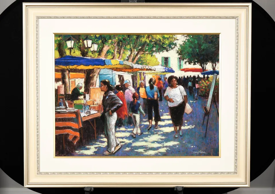 Tony Rome Original Pastel Market Scene