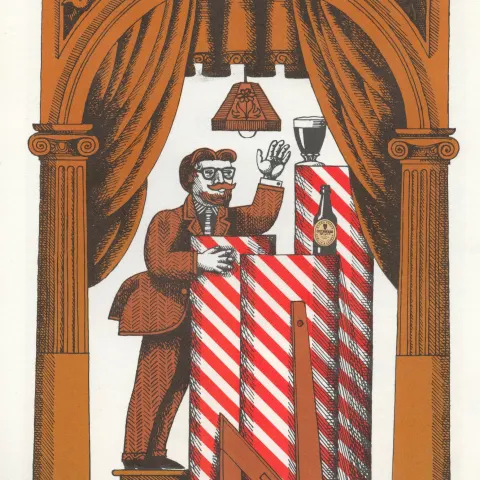Double Sided Guinness Illustration Page 1964 "The Barber Shop"A Genuine Double Sided Lithographed