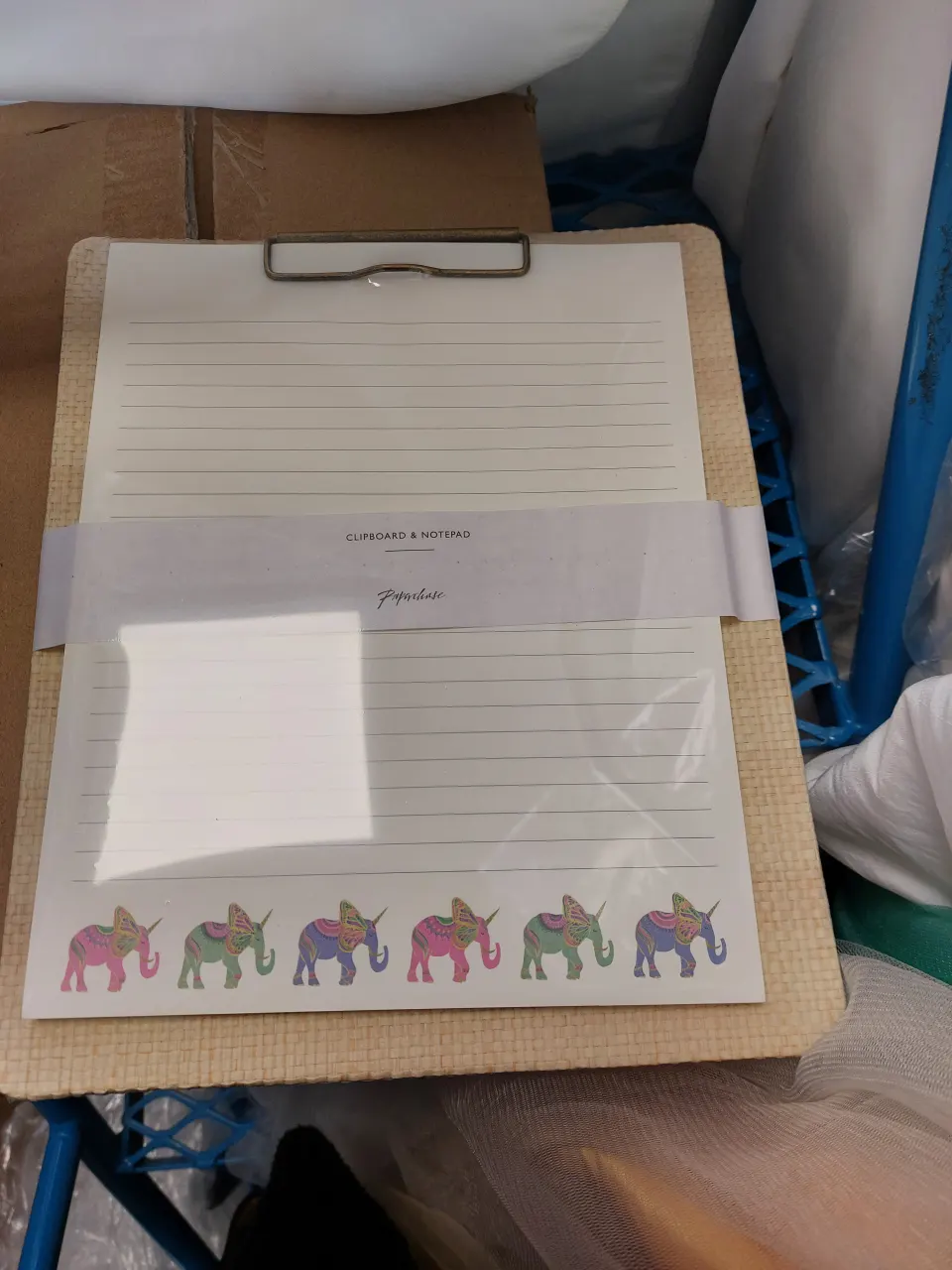 Bohemian Raffia clipboard and pad 8 x 10.  Box of 8.  RRP £96