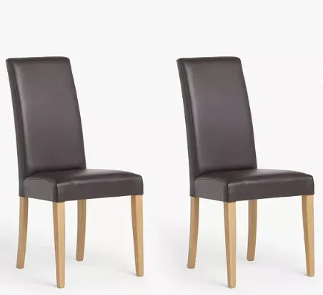 John Lewis ANYDAY
Slender Faux Leather Dining Chairs, Set of 2  - Grading Info -  015566 Goods are f