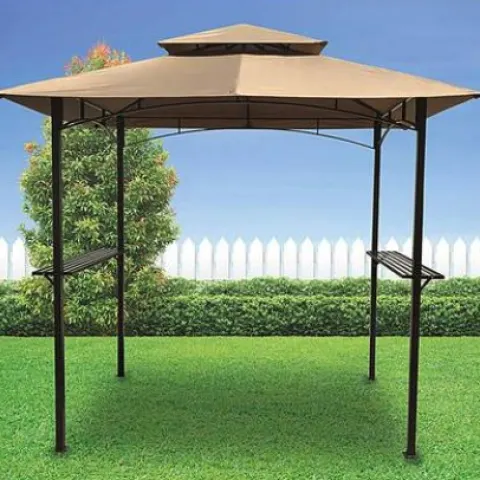 (24/P) RRP £169. Bar Gazebo Cream. Ideal To Host A Garden Party. Dimensions: (W240 x L240 x H150cm)