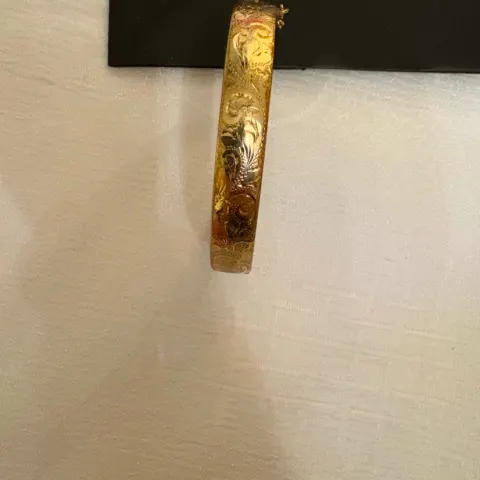 Vintage 9ct Rolled Gold Deco Hinged Bangle
