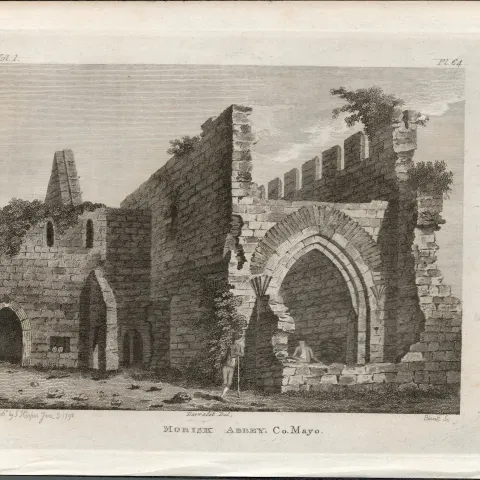 Morisk Abbey Carrowkeel Co Mayo Rare 1791 Francis Grose Antique Print.