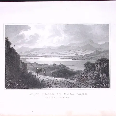 Wales Llyn Tegid Or Bala Lake Antique 166-Year-Old  Steel Engraving-23