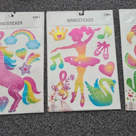 500pcs Brand New Giant Glitter Wall Stickers RRP £3.99 A Sheet - 500 In Lot Assorted Designs