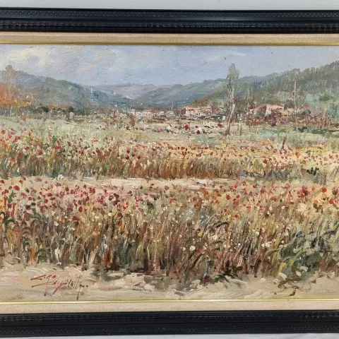 Original Framed Oil On Canvas By Canzanella (Italian)