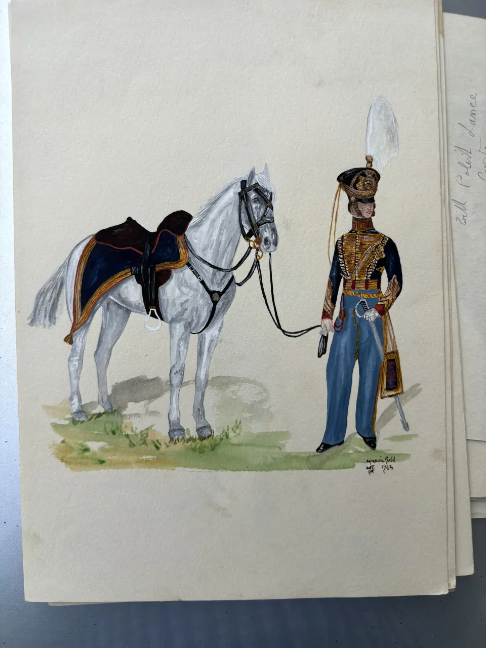 Vintage Watercolour Book Illustration ? Noel Gold "The Alive Hero"  Royal Horse Artillery