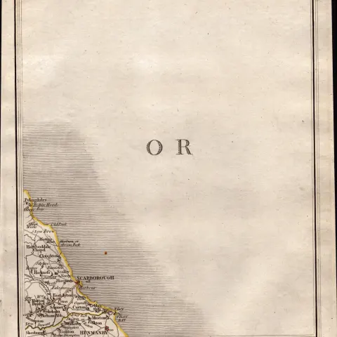 Scarborough, Filey, Cayton, Robin Hoods Bay John Cary’s Antique 1794 Map.
