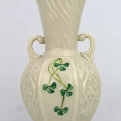 Irish Belleek Two Handled Vase c.1970