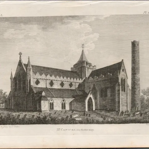 St Canices Cathedral  Co Kilkenny  Rare 1791 Francis Grose Antique Print.