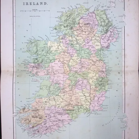 The Country Of Ireland 150 Years-Old Coloured Antique 1875 Map-6