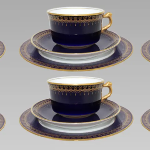 Set of 6 Romanov Collection Cobalt Blue Trios