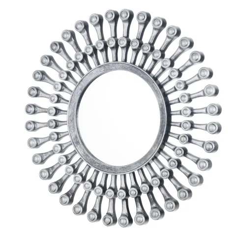 252pcs Wholesale Grey & Gold Rustic Round Classic Antique Finish Decorative Wall Mirror - Bulk