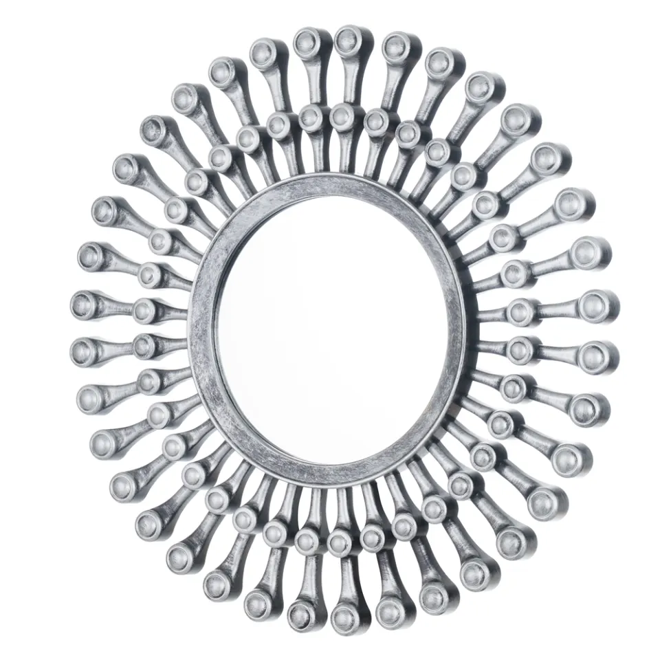 252pcs Wholesale Grey & Gold Rustic Round Classic Antique Finish Decorative Wall Mirror - Bulk