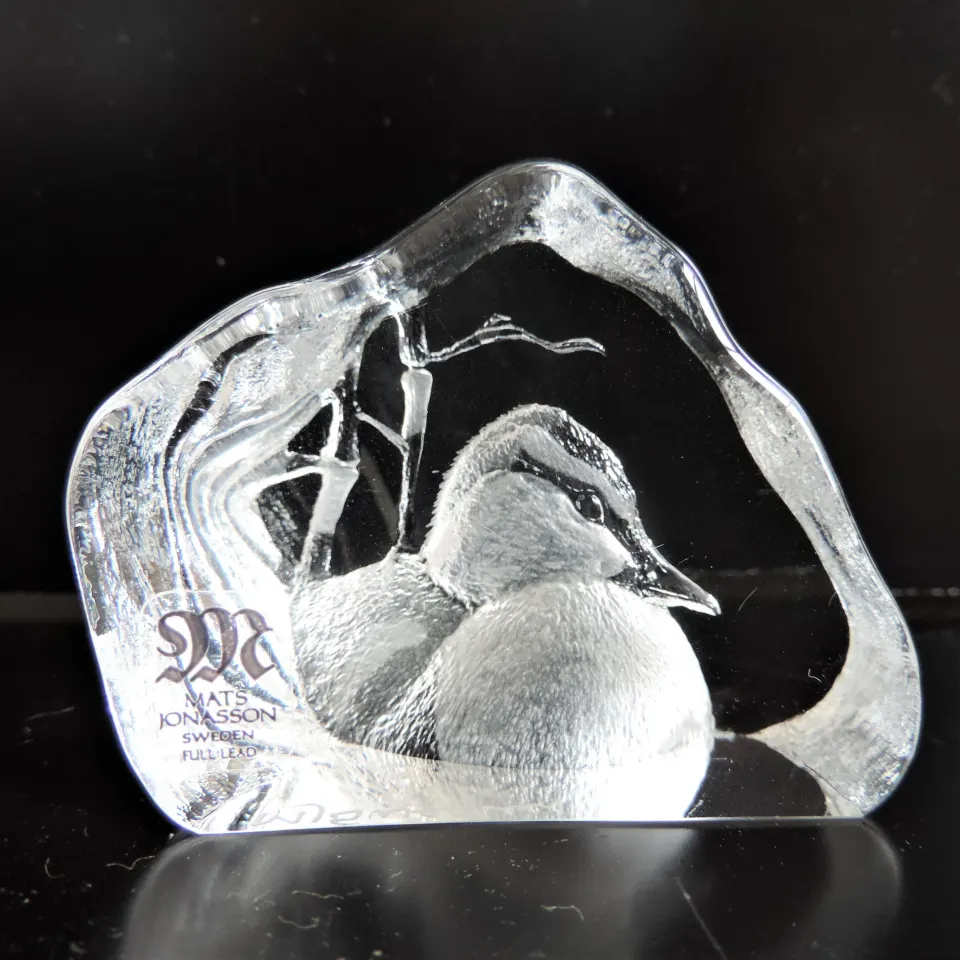 Signed Mats Jonasson Crystal Miniature Duckling