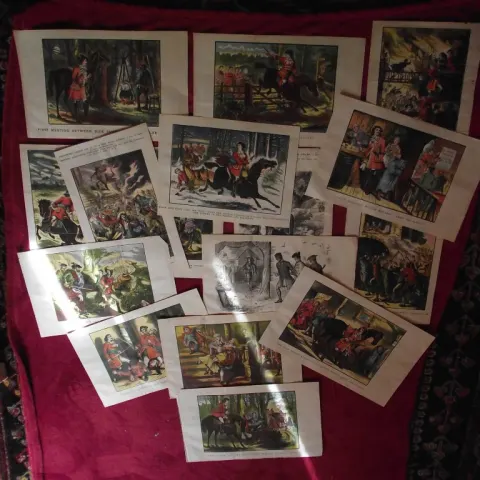16 x Lithographic Prints From The Blue Dwarf - Percy B. St John - + 14 Prints - Circa 1880's
