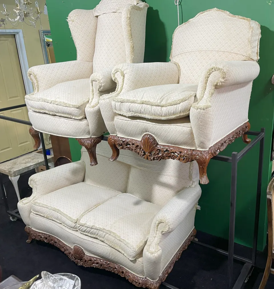 Vintage Three Piece Carved Frame Suite