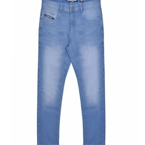 Lambretta Mens Chester Straight Fit Denim Jeans - Light Blue Size 38 RRP £60