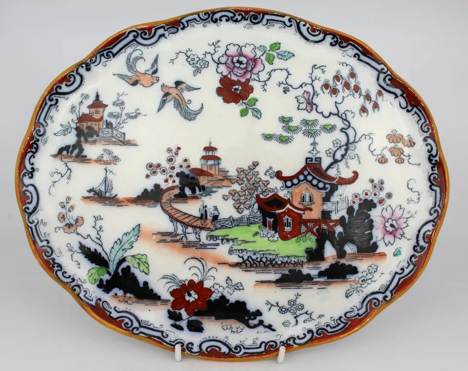 Antique Mason's Ironstone Charger Cake Plate