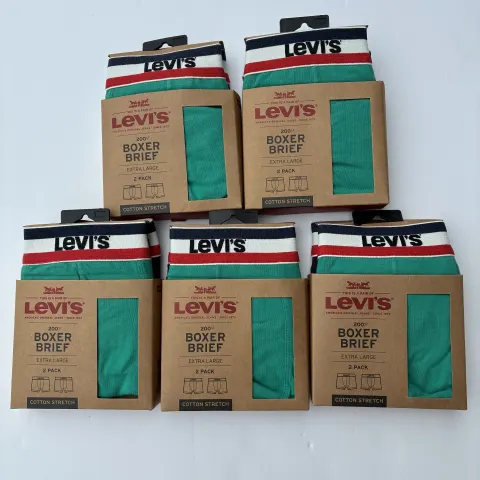 5x 2 Pack Levis Boxers Size XL Green