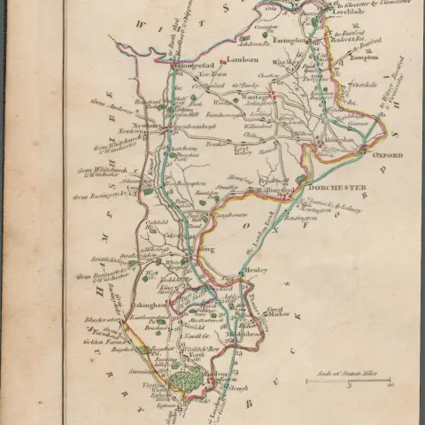 John Cary’s 1791 Rare 230 Yrs Old Engraved Map Bedfordshire & Berkshire.